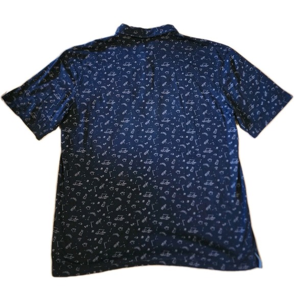 Pacific Marlin Performance Polo Shirt Mens Xl‎ Blue Golf All Over Print - Picture 5 of 6